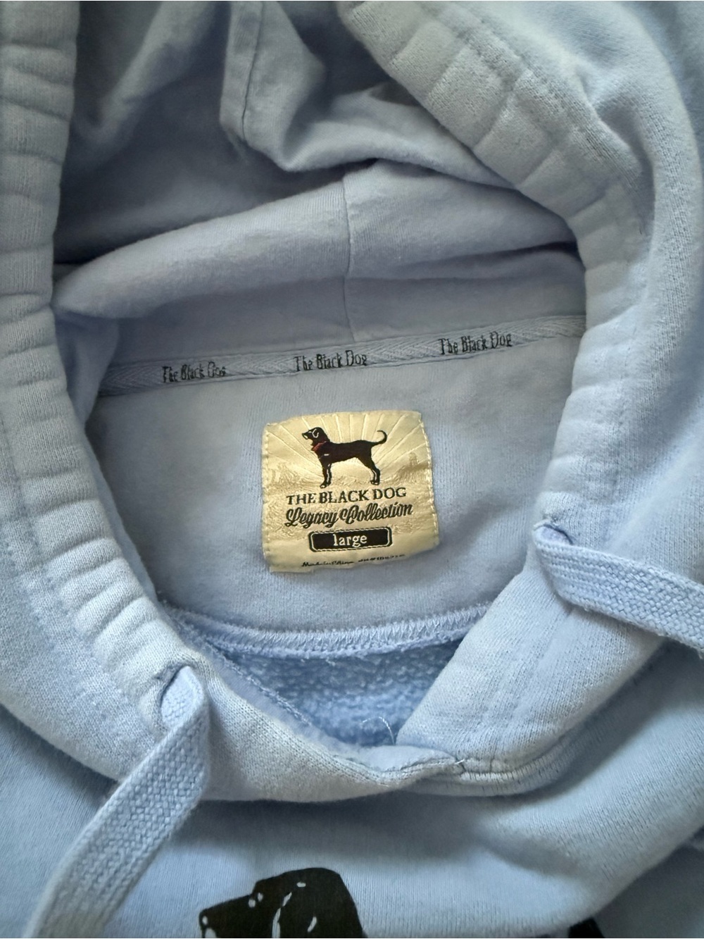 The Black Dog Women’s Light Blue Hoodie Sweatshirt, Legacy Collection - Picture 3 of 4